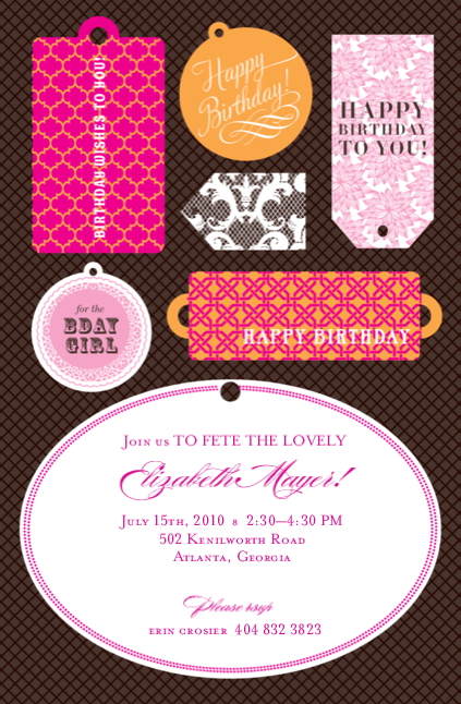 Black Birthday Tags