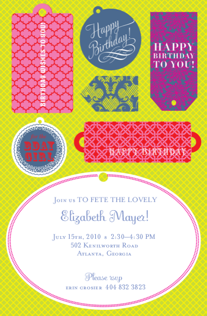 Lime Birthday Tags